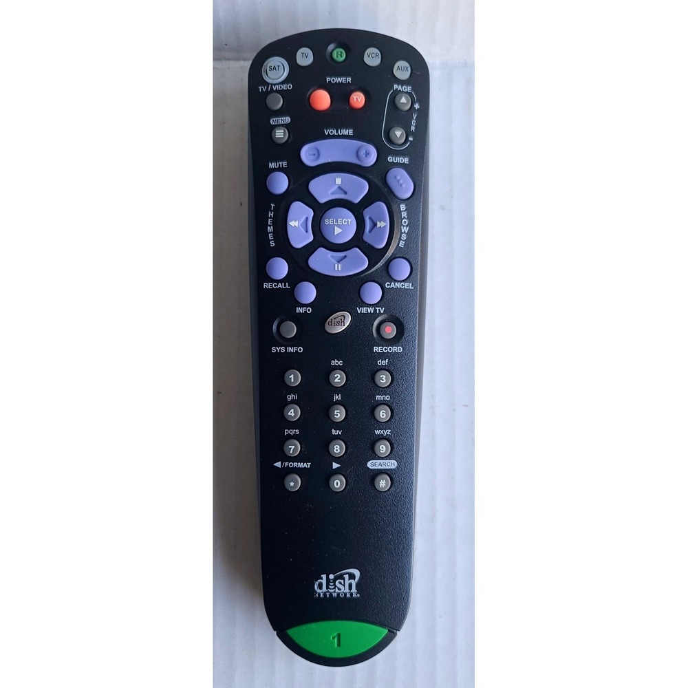 Dish Network 3.4 IR Remote Control EchoStar 155153‎ Universal Black Purple